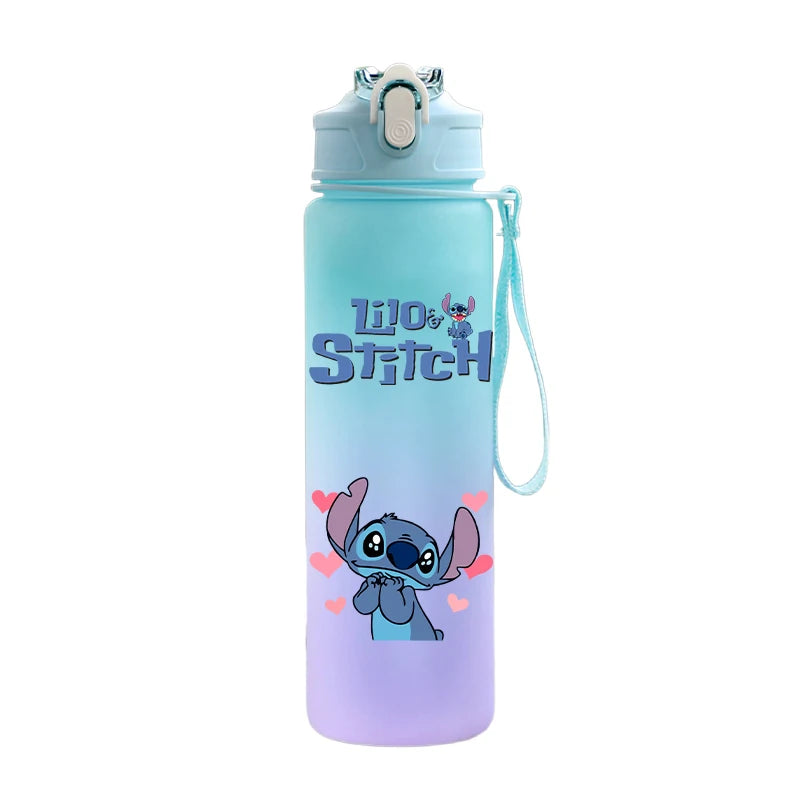 Bouteille d'eau Disney Lilo et Stitch, grande capacité, 750 ml, portable, idéale pour les sports de plein air, idée cadeau pour enfants