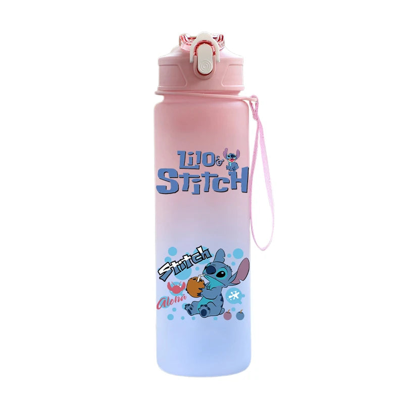 Bouteille d'eau Disney Lilo et Stitch, grande capacité, 750 ml, portable, idéale pour les sports de plein air, idée cadeau pour enfants
