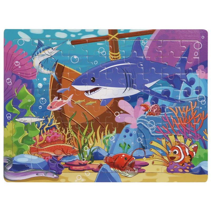 Puzzle en bois 80 pièces – éducatif & coloré – Contes & Animaux