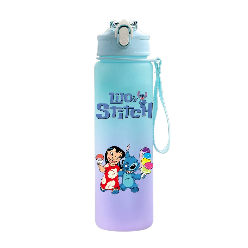 Bouteille d'eau Disney Lilo et Stitch, grande capacité, 750 ml, portable, idéale pour les sports de plein air, idée cadeau pour enfants