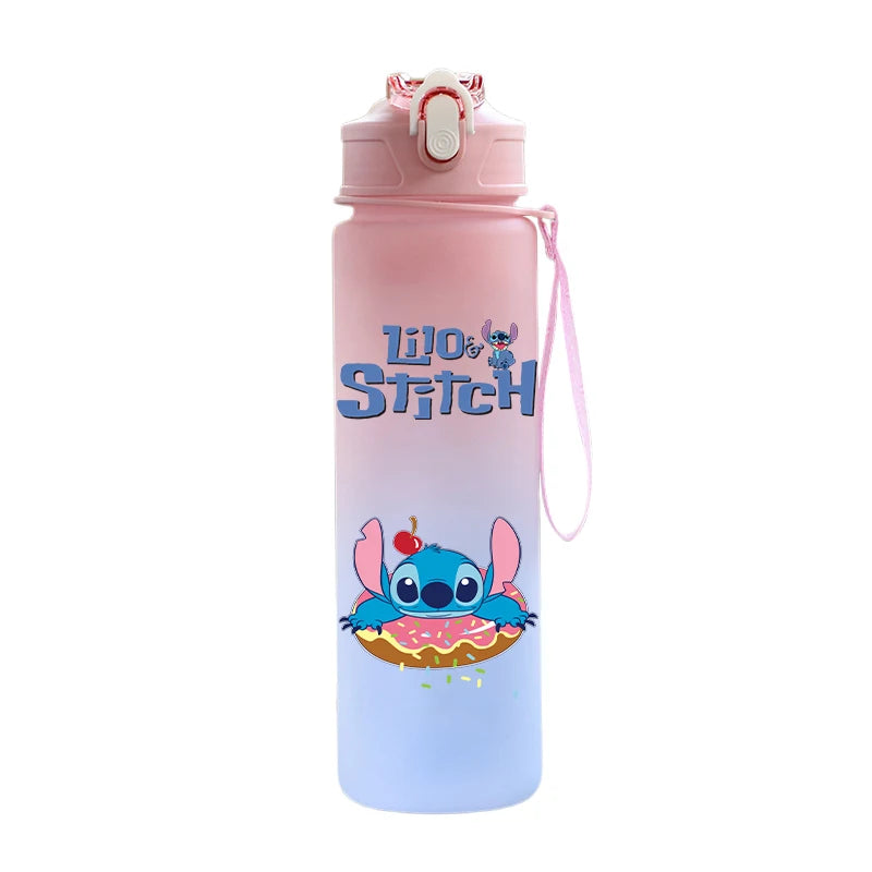 Bouteille d'eau Disney Lilo et Stitch, grande capacité, 750 ml, portable, idéale pour les sports de plein air, idée cadeau pour enfants