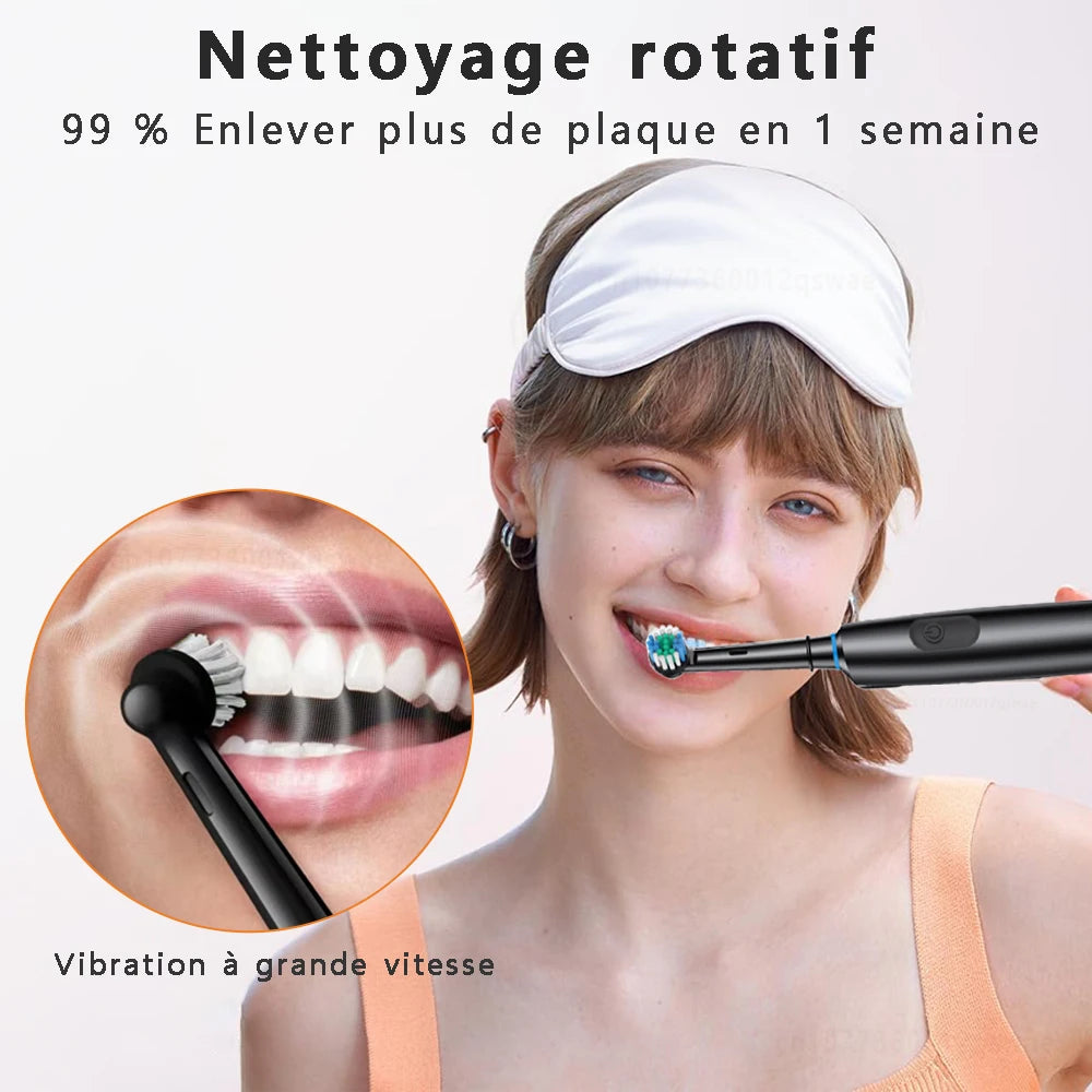 đŠ· Brosse Ă Dents Ălectrique Rotative Rechargeable â JusquâĂ 30 Jours dâAutonomie â 5 Modes & 8 TĂȘtes Incluses
