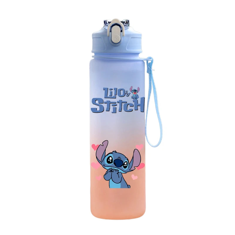 Bouteille d'eau Disney Lilo et Stitch, grande capacité, 750 ml, portable, idéale pour les sports de plein air, idée cadeau pour enfants