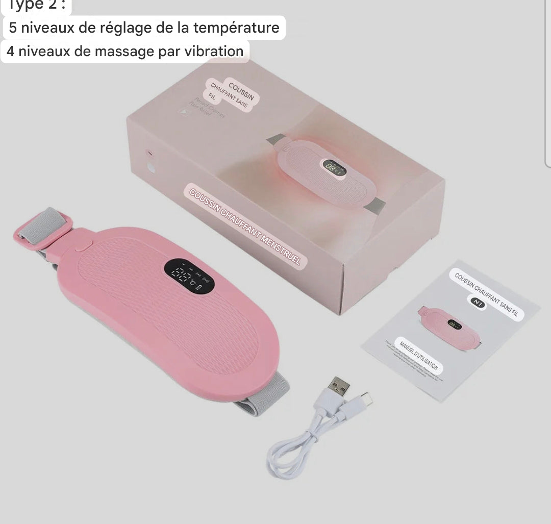 Ceinture Chauffante Menstruelle – Massage Vibrations & Chaleur