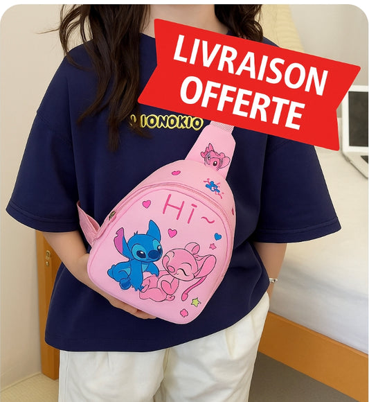 Sac banane Stitch, parfait pour garder ses affaires à portée de main tout en affichant un look tendance. Idéal pour les enfants, ados et fans de Disney.