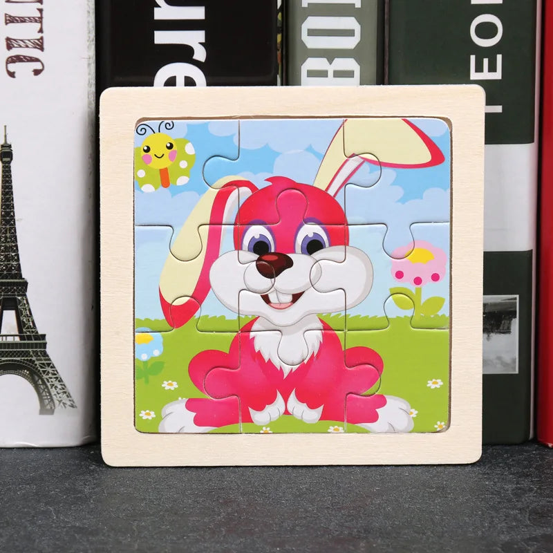 👉 Puzzle Éducatif en Bois pour Enfants (Animaux & Véhicules)  Jouet Montessori 3D dès 3 ans