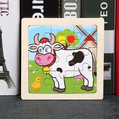 👉 Puzzle Éducatif en Bois pour Enfants (Animaux & Véhicules)  Jouet Montessori 3D dès 3 ans