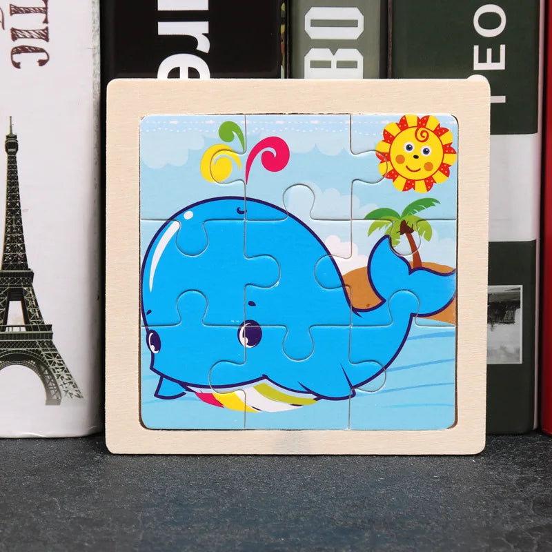 👉 Puzzle Éducatif en Bois pour Enfants (Animaux & Véhicules)  Jouet Montessori 3D dès 3 ans