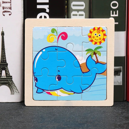👉 Puzzle Éducatif en Bois pour Enfants (Animaux & Véhicules)  Jouet Montessori 3D dès 3 ans