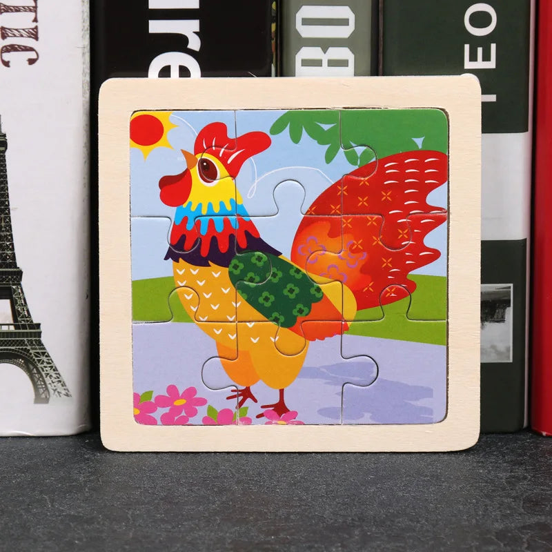 👉 Puzzle Éducatif en Bois pour Enfants (Animaux & Véhicules)  Jouet Montessori 3D dès 3 ans