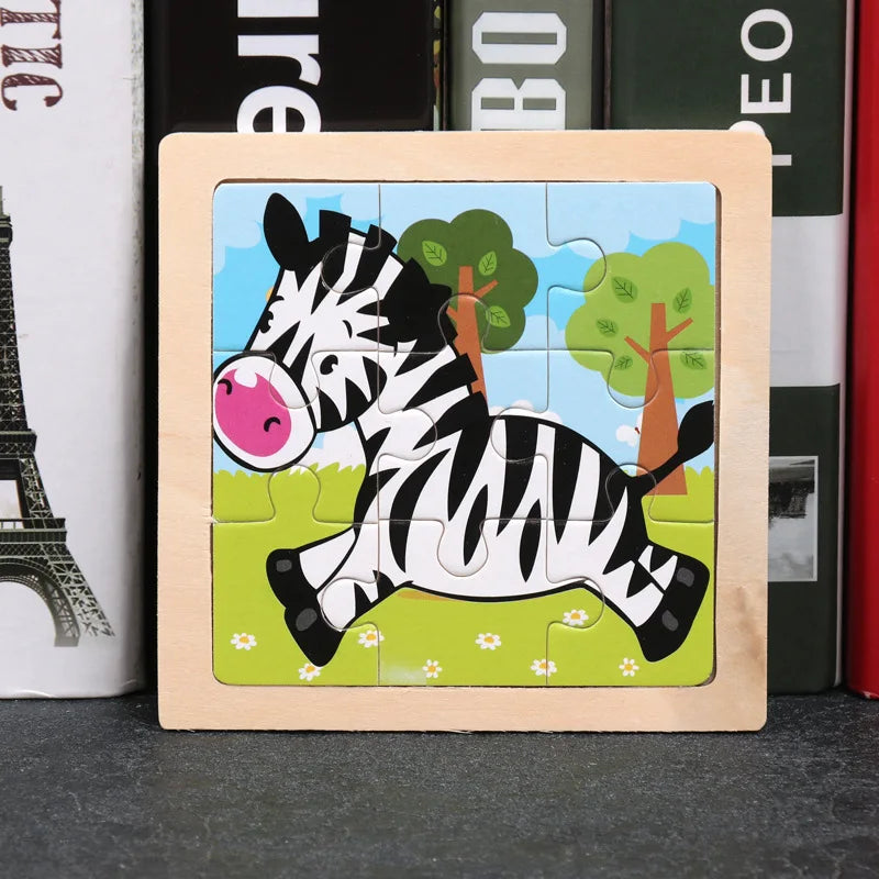 👉 Puzzle Éducatif en Bois pour Enfants (Animaux & Véhicules)  Jouet Montessori 3D dès 3 ans