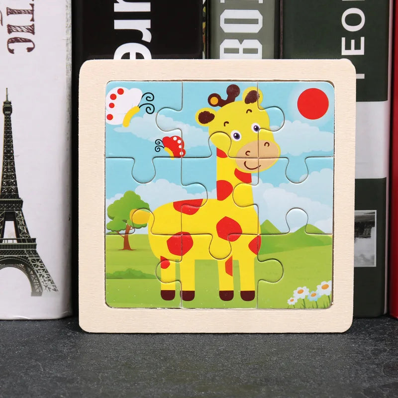 👉 Puzzle Éducatif en Bois pour Enfants (Animaux & Véhicules)  Jouet Montessori 3D dès 3 ans