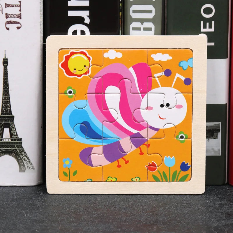 👉 Puzzle Éducatif en Bois pour Enfants (Animaux & Véhicules)  Jouet Montessori 3D dès 3 ans