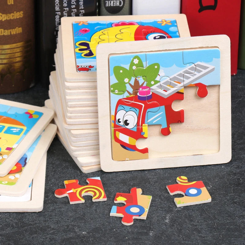 👉 Puzzle Éducatif en Bois pour Enfants (Animaux & Véhicules)  Jouet Montessori 3D dès 3 ans