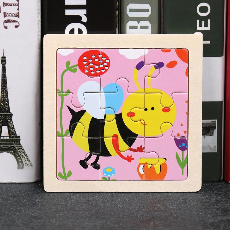 👉 Puzzle Éducatif en Bois pour Enfants (Animaux & Véhicules)  Jouet Montessori 3D dès 3 ans