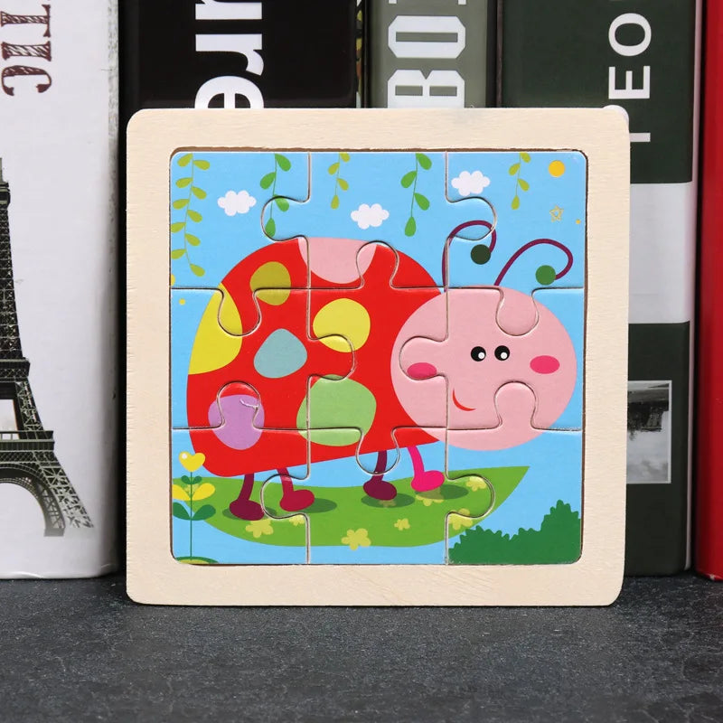 👉 Puzzle Éducatif en Bois pour Enfants (Animaux & Véhicules)  Jouet Montessori 3D dès 3 ans
