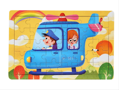 Puzzle en bois 30 pcs – Dinosaures, Sirène ou Camion de pompiers : explore, découvre, grandis ! “Stimule la concentration, la mémoire visuelle et la motricité fine – Jouet éducatif, sain et adorable."