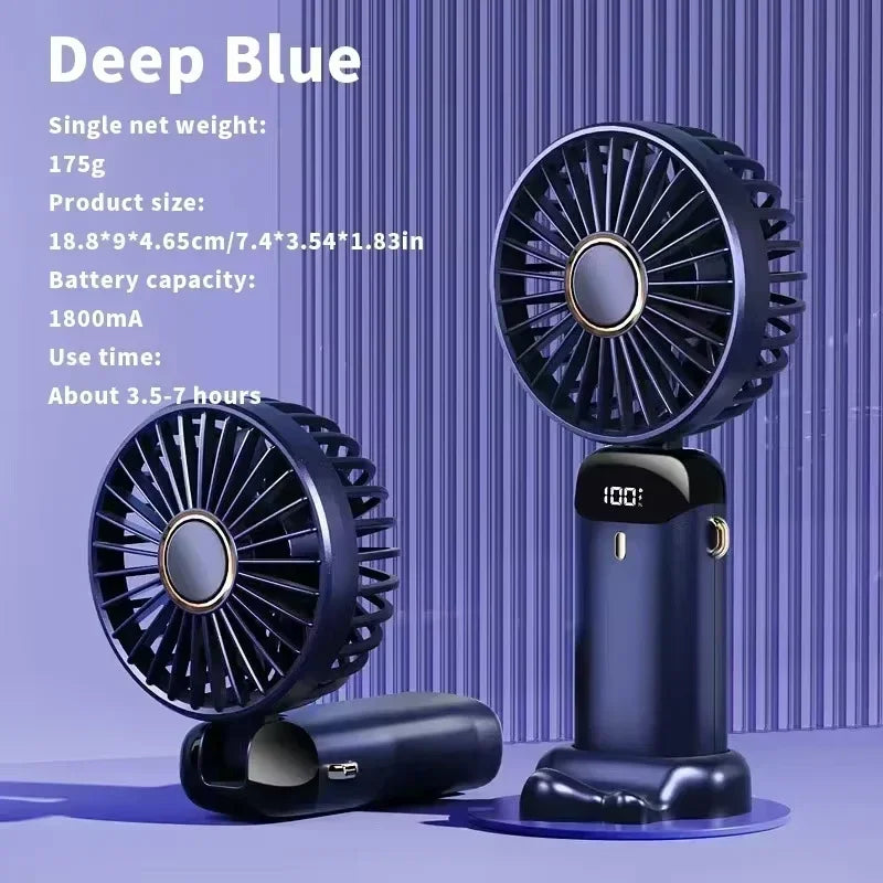 2025 New Usb Handheld Fan Digital Display Folding Aromatreatment Desktop Fan Mini Portable Outdoor Small Fan