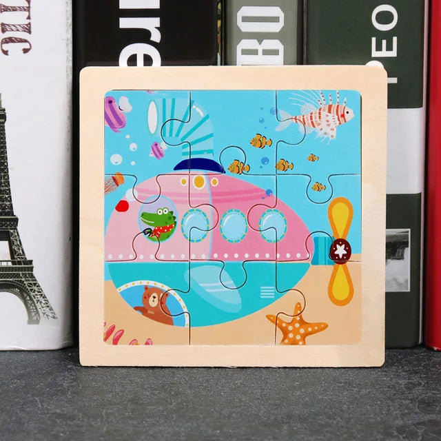 👉 Puzzle Éducatif en Bois pour Enfants (Animaux & Véhicules)  Jouet Montessori 3D dès 3 ans