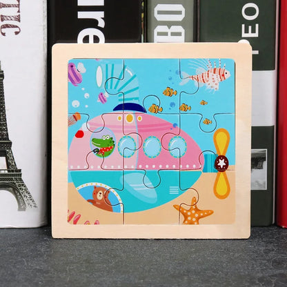 👉 Puzzle Éducatif en Bois pour Enfants (Animaux & Véhicules)  Jouet Montessori 3D dès 3 ans