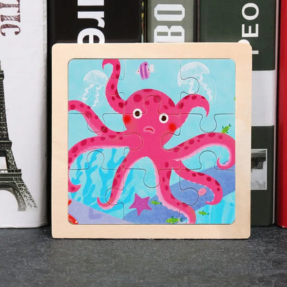 👉 Puzzle Éducatif en Bois pour Enfants (Animaux & Véhicules)  Jouet Montessori 3D dès 3 ans