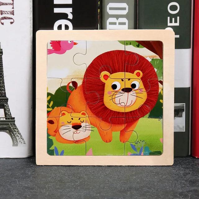 👉 Puzzle Éducatif en Bois pour Enfants (Animaux & Véhicules)  Jouet Montessori 3D dès 3 ans