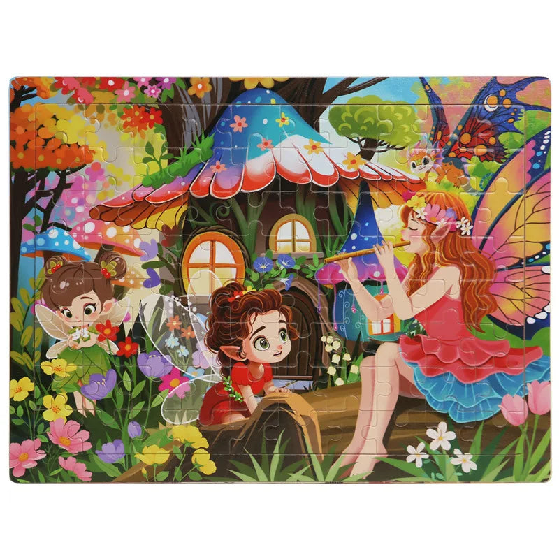 Puzzle en bois 80 pièces – éducatif & coloré – Contes & Animaux