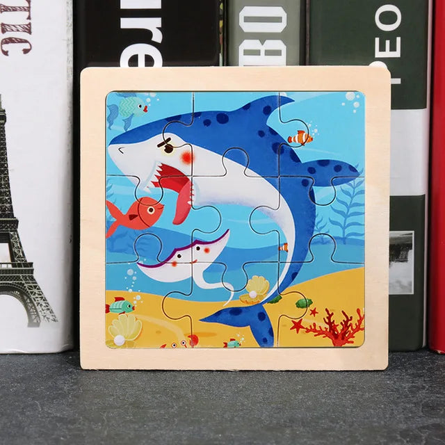 👉 Puzzle Éducatif en Bois pour Enfants (Animaux & Véhicules)  Jouet Montessori 3D dès 3 ans
