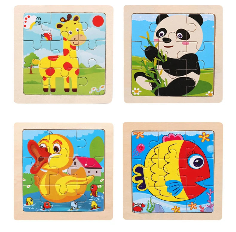 👉 Puzzle Éducatif en Bois pour Enfants (Animaux & Véhicules)  Jouet Montessori 3D dès 3 ans