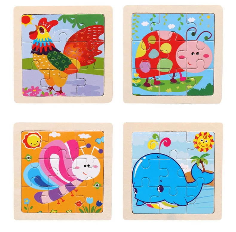 👉 Puzzle Éducatif en Bois pour Enfants (Animaux & Véhicules)  Jouet Montessori 3D dès 3 ans