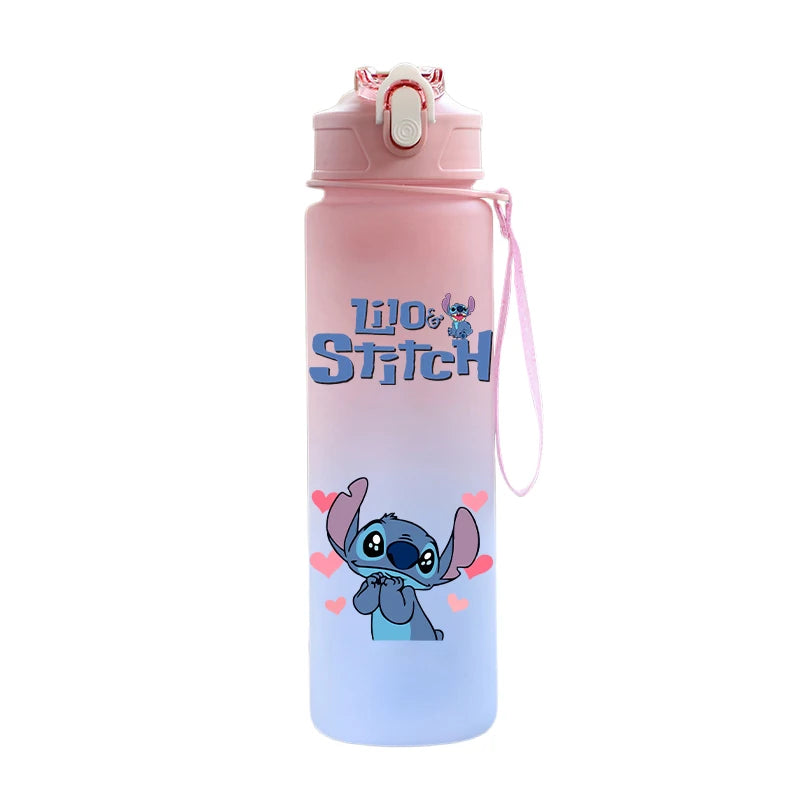 Bouteille d'eau Disney Lilo et Stitch, grande capacité, 750 ml, portable, idéale pour les sports de plein air, idée cadeau pour enfants