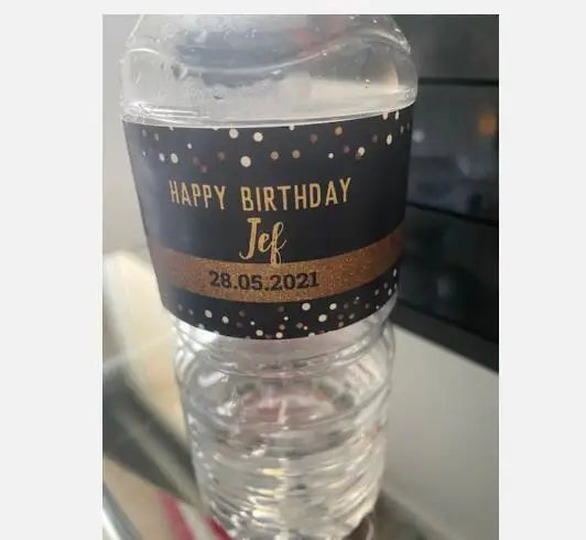 30 étiquettes personnalisées pour bouteilles – Anniversaire, Mariage, Baptême, Événements – Waterproof