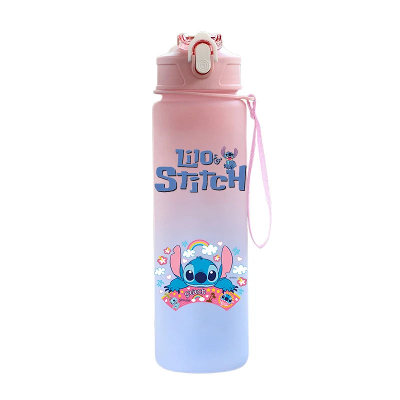 Bouteille d'eau Disney Lilo et Stitch, grande capacité, 750 ml, portable, idéale pour les sports de plein air, idée cadeau pour enfants