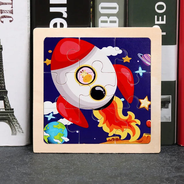 👉 Puzzle Éducatif en Bois pour Enfants (Animaux & Véhicules)  Jouet Montessori 3D dès 3 ans