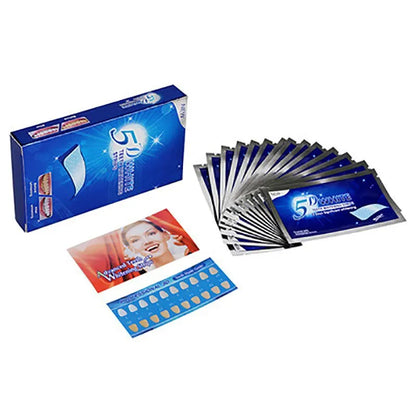 🦷✨ Bandes Blanchissantes 5D – Résultat en 7 Jours | Kit 14 Pièces