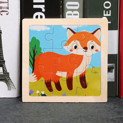 👉 Puzzle Éducatif en Bois pour Enfants (Animaux & Véhicules)  Jouet Montessori 3D dès 3 ans