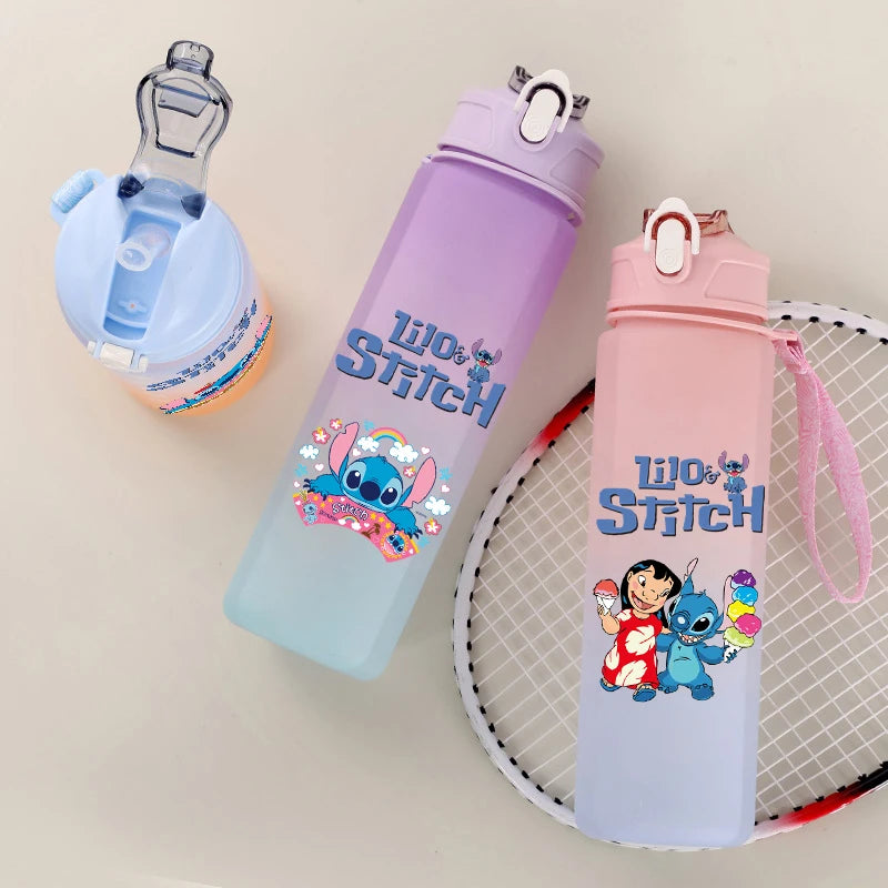 Bouteille d'eau Disney Lilo et Stitch, grande capacité, 750 ml, portable, idéale pour les sports de plein air, idée cadeau pour enfants