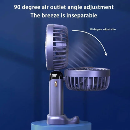 2025 New Usb Handheld Fan Digital Display Folding Aromatreatment Desktop Fan Mini Portable Outdoor Small Fan