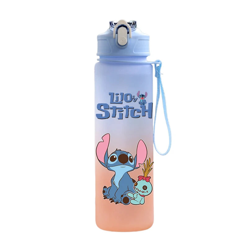 Bouteille d'eau Disney Lilo et Stitch, grande capacité, 750 ml, portable, idéale pour les sports de plein air, idée cadeau pour enfants