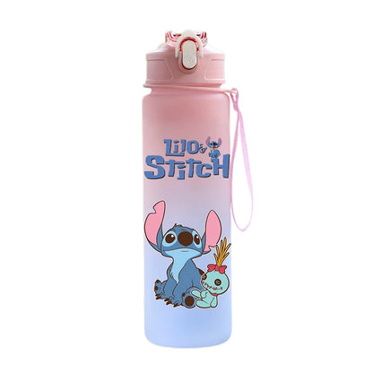 Bouteille d'eau Disney Lilo et Stitch, grande capacité, 750 ml, portable, idéale pour les sports de plein air, idée cadeau pour enfants