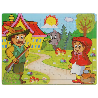 Puzzle en bois 80 pièces – éducatif & coloré – Contes & Animaux