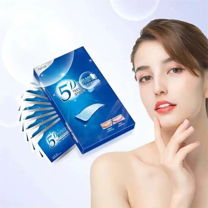 🦷✨ Bandes Blanchissantes 5D – Résultat en 7 Jours | Kit 14 Pièces