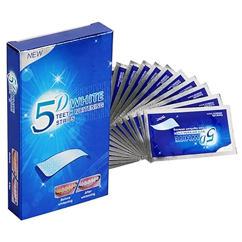 🦷✨ Bandes Blanchissantes 5D – Résultat en 7 Jours | Kit 14 Pièces