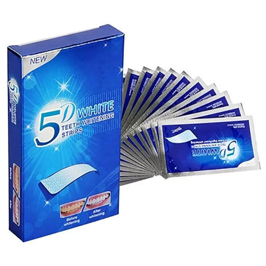 🦷✨ Bandes Blanchissantes 5D – Résultat en 7 Jours | Kit 14 Pièces