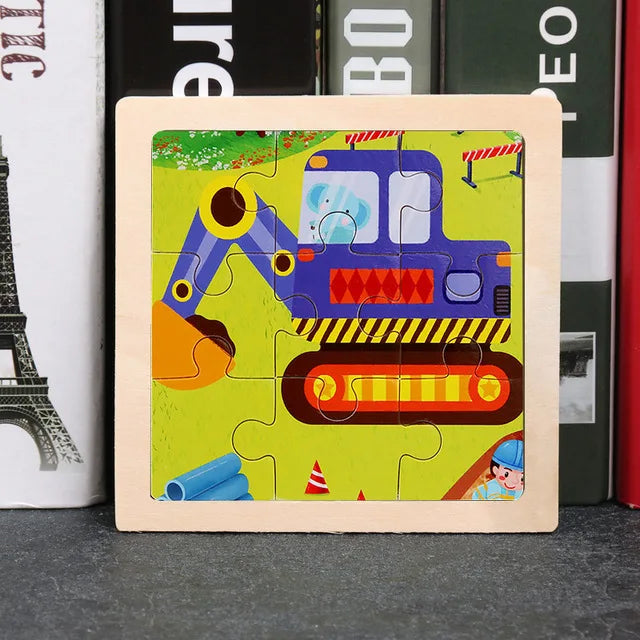 👉 Puzzle Éducatif en Bois pour Enfants (Animaux & Véhicules)  Jouet Montessori 3D dès 3 ans