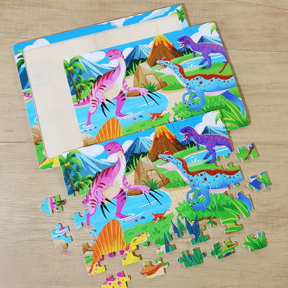 Puzzle en bois 80 pièces – éducatif & coloré – Contes & Animaux