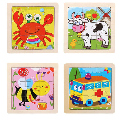 👉 Puzzle Éducatif en Bois pour Enfants (Animaux & Véhicules)  Jouet Montessori 3D dès 3 ans
