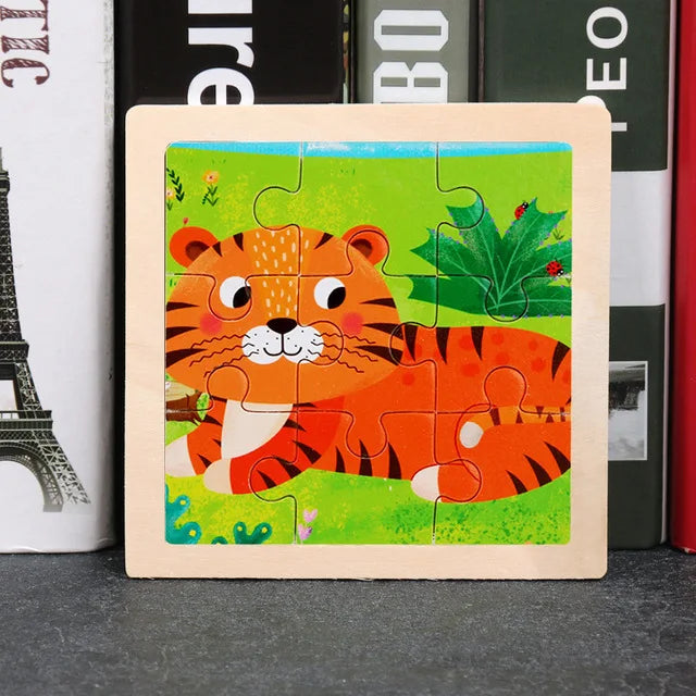 👉 Puzzle Éducatif en Bois pour Enfants (Animaux & Véhicules)  Jouet Montessori 3D dès 3 ans