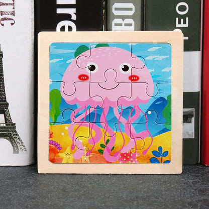 👉 Puzzle Éducatif en Bois pour Enfants (Animaux & Véhicules)  Jouet Montessori 3D dès 3 ans
