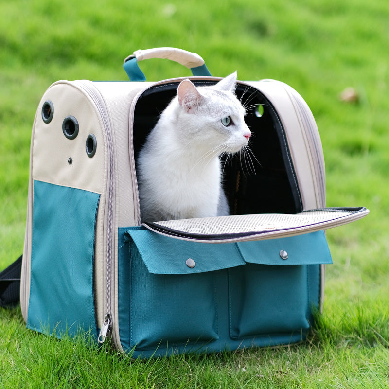 🎒 Sac à Dos de Transport Respirant pour Chats & Petits Chiens – Élégant, Spacieux et Confortable